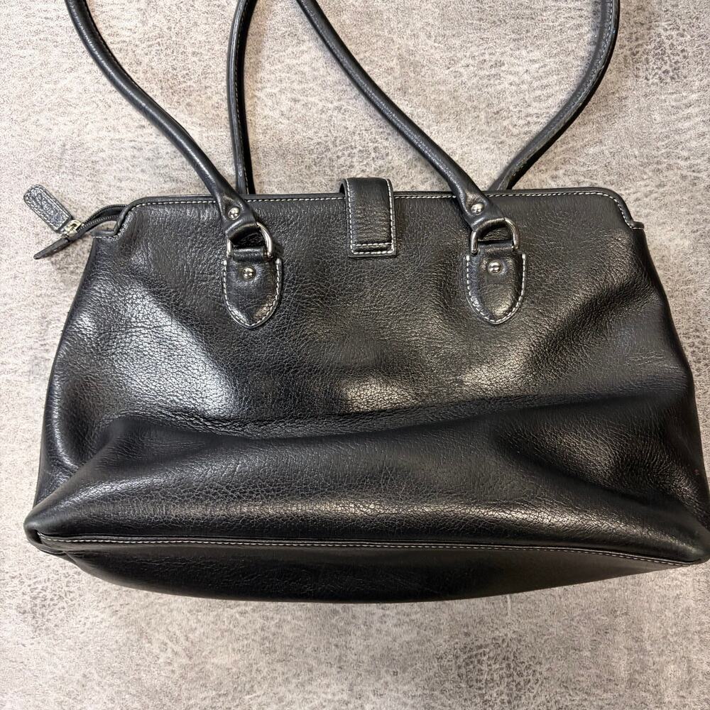 Vintage Black Leather Talbots Shoulder Bag - Picture 3 of 7